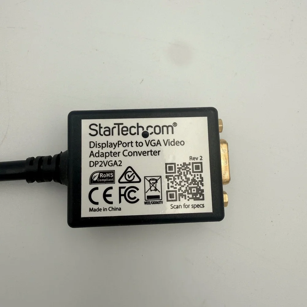 StarTech DisplayPort to VGA Video Adapter Converter DP2VGA2 Rev 2 Black Gold